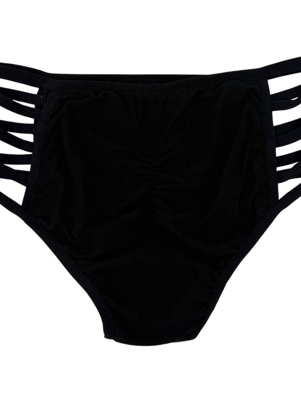 I Heart Raves 2 Piece Black Holographic Caged Halter Top & Bottoms Set| Festival - Picture 12 of 16